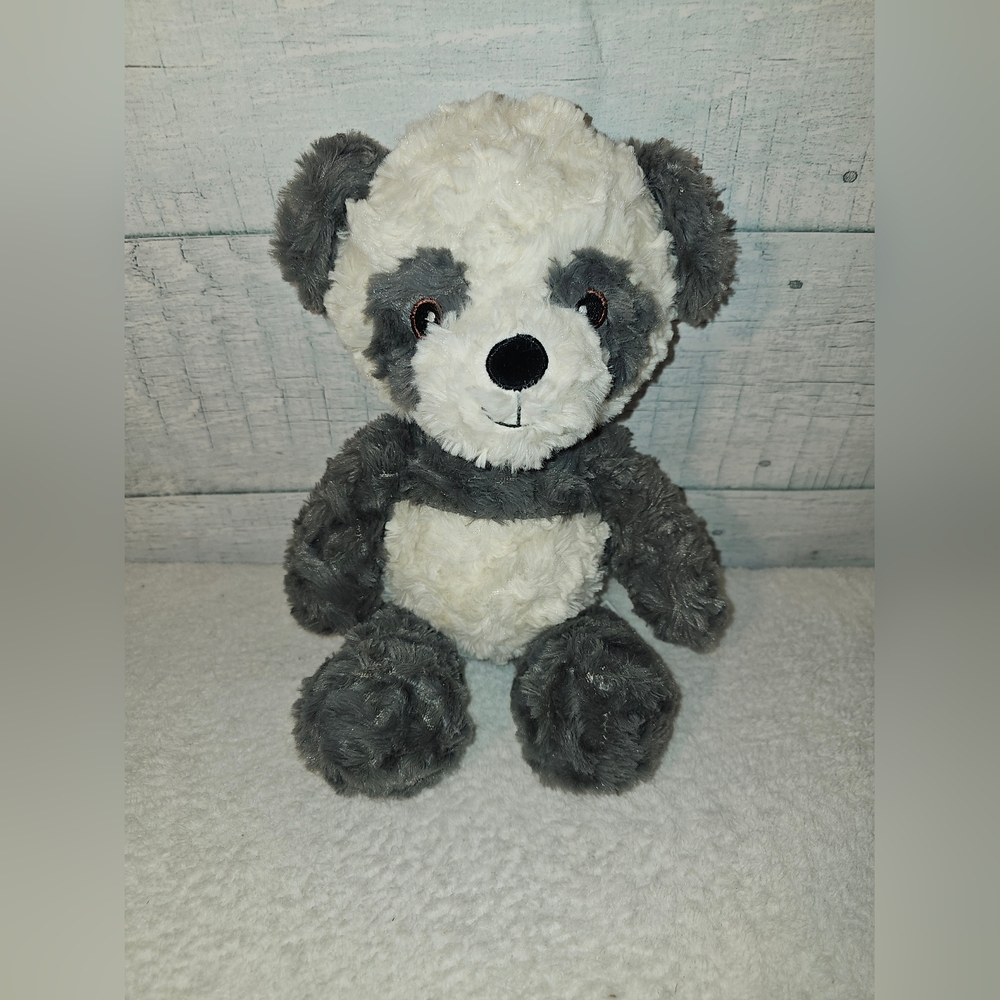 Spark Create Imagine Panda Plush 14" Baby Rattle Toy Gray White